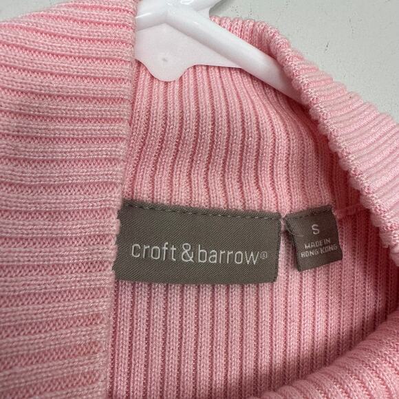 Croft & Barrow Pink Sleeveless Mockneck Ribbed Sweater - Picture 7 of 9